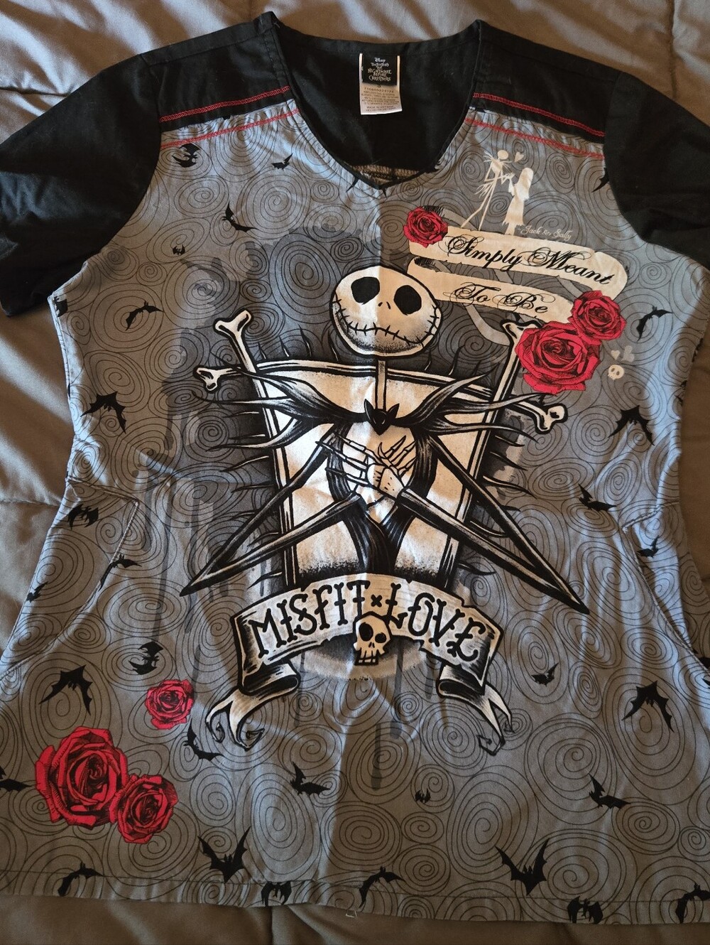 Disney The Nightmare Before Christmas Small Women’s Scrub Top